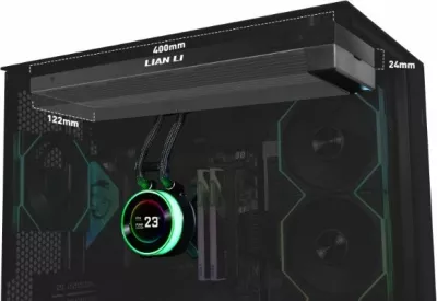 Ftohës uji AiO Lian Li Hydroshift II LCD-C 360N 360mm fanless me LCD 2.1" ARGB, i zi