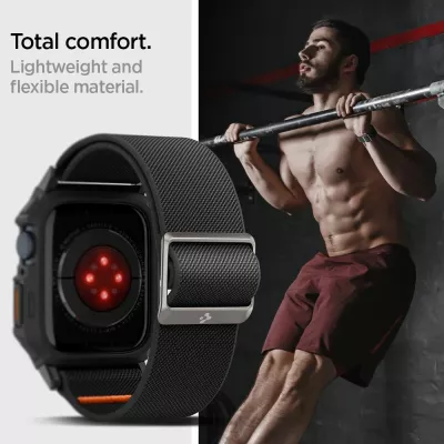 Mbështjellës Spigen Lite Fit Pro me rrip për Apple Watch 4/5/6/7/8/9/SE 44/45mm, e zezë