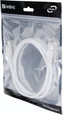 kabllo rrjeti SANDBERG UTP Cat6 SAVER 1 m RJ45, e bardhë