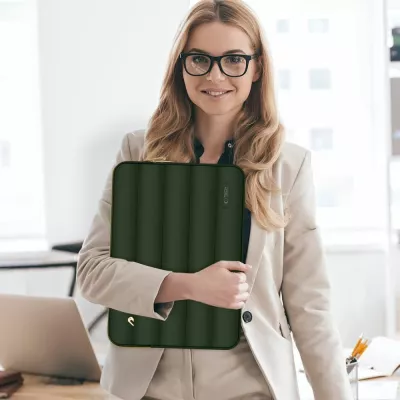 Mbështjellës laptopi Tech-Protect Puffy 13-14 inç me çantë aksesorësh, ulliri