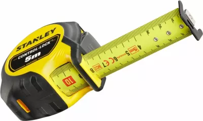 Metër shirit Stanley STHT37231-0 5m x 25mm Control-Lock me magnet të heqshëm, e verdhë/zezë