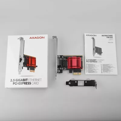 Kartë rrjeti PCIe Axagon PCEE-G25 2.5GbE 1xRJ-45 me bracket low-profile