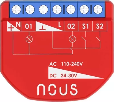 Modul smart switch Nous B3Z ZigBee 2 kanale