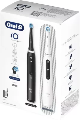 Furçë dhëmbësh elektrike Braun Oral-B iO5 Duo, e zezë dhe e bardhë