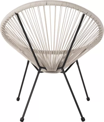 Karrige e jashtme lloj foleje ACAPULCO FH5872.03 metal i zi-ratan sintetik në ecru 71x72x80Hcm