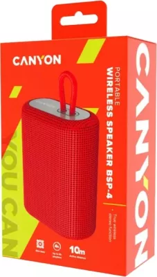 Altavoz portativ Canyon BSP-4, wireless, Bluetooth, 5W, MicroSD, i kuq