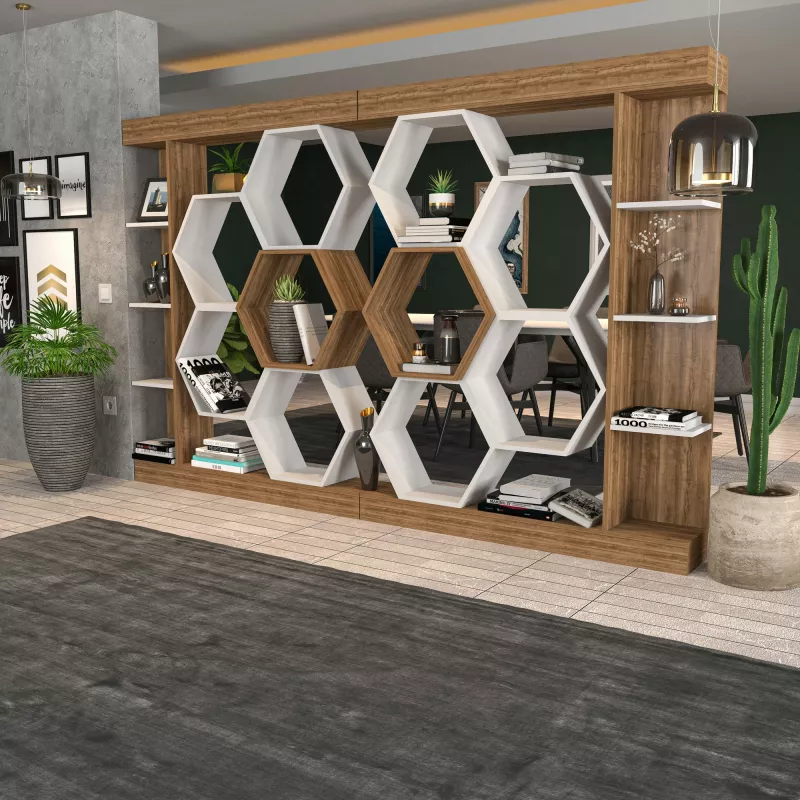 Raft librash Hanah Home, Sueno, bardhë dhe arre