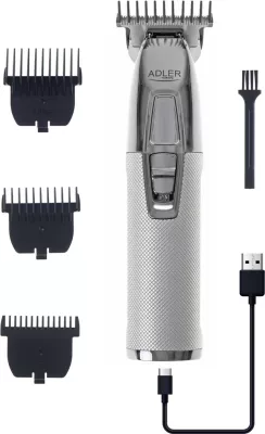 Makinë rroje Adler AD 2836S, Bateri 1400 mAh, Argjendtë