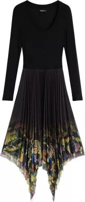 Fustan i gjatë për femra Desigual VEST_ALBA_LACROIX 26WWVK10, i zi [Madhësia: M]