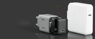 Karikues rrjeti Aukey PA-C2 45W 1x USB-C PD 3.0 GaN, gri