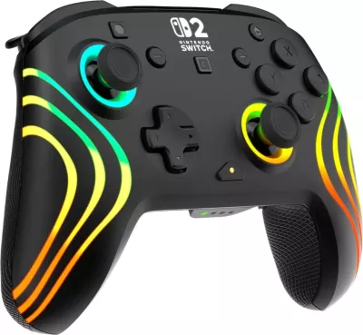 Kontrollor wireless Turtle Beach Afterglow Wave për Nintendo Switch 2, RGB, bateri e rikarikueshme 20 orë, i zi