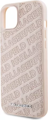 Mbështjellës Karl Lagerfeld Quilted K Pattern për iPhone 15 Plus / 14 Plus, Rozë