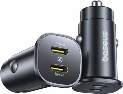 Karikues veture Baseus GoTrip Car Charger C+C 30W, 2x USB-C, 3.5A, i zi