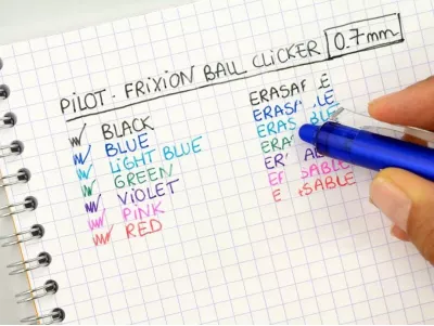 stilolaps me xhel, Pilot, FriXion Clicker BLRT-FR7-R, 0.7 mm, i fshirshëm me fërkim, i kuq
