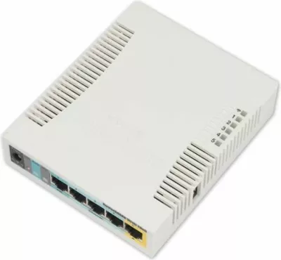 Access Point MIKROTIK RB951Ui-2HnD, 2.4GHz Wi‑Fi 4 300Mbps, 5x Ethernet, USB 2.0, PoE-out, i bardhë