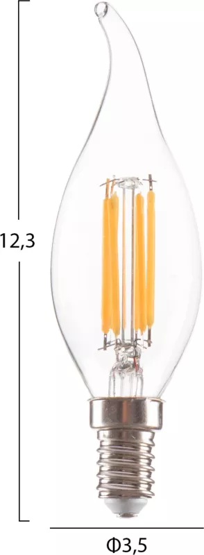 Llambë LED filament stil flake FH4047.01, 6W, E14, 3000K, e tejdukshme, e zbehtë