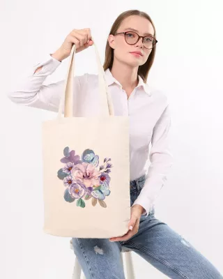 Qese tote Zoozie Bags, krem, 35x40x8cm