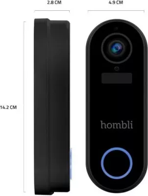 Zile e mençur Hombli Smart Doorbell Pack, e zezë, e bardhë, IP65, 2-way