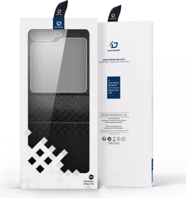 Mbështjellës Dux Ducis Brill për Samsung Galaxy Z Flip 6, lëkurë ekologjike, i zi