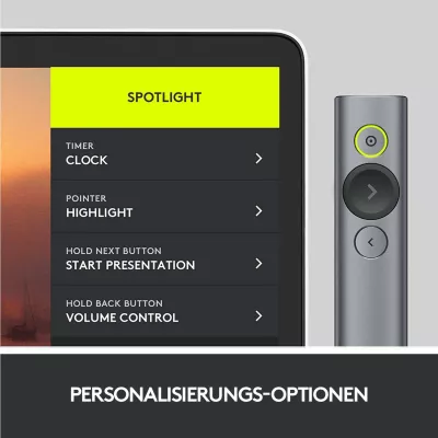 Telekomandë prezantimi Logitech Spotlight, Bluetooth/RF, USB, 30 m, Gri