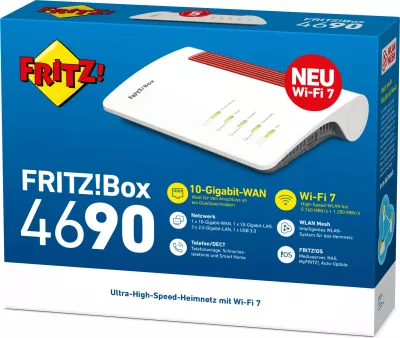 Router AVM FRITZ!Box 4690, Wi-Fi 7, i bardhë