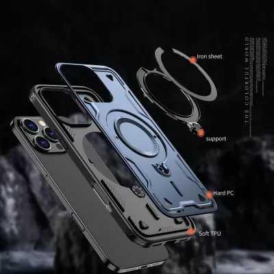 Mbështjellës Hurtel Hybrid Armor Trendy me MagSafe për iPhone 16 Pro Max, Blu
