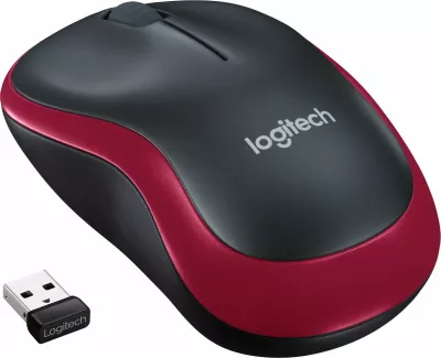 Maus Logitech M185 (910-002240) Wireless USB 1000 DPI, zi/kuqe