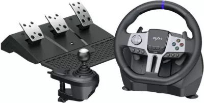 Timon gaming PXN V9 Gen2 me pedale dhe marsh, për PC/PS3/PS4/XBOX/SWITCH, i zi