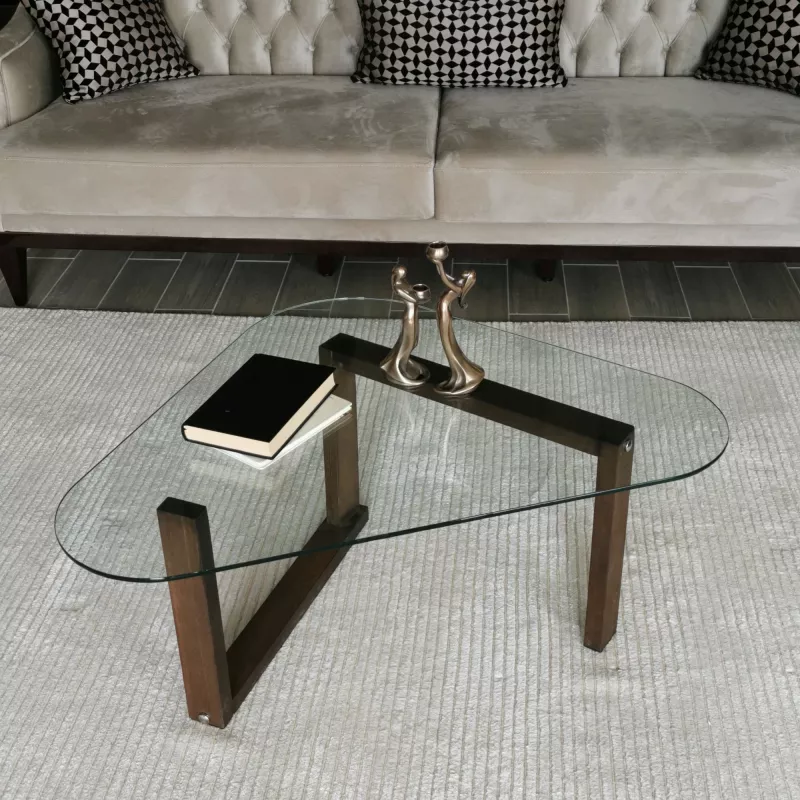 Tavolinë kafeje Hanah Home, Cam Orta Sehpa S302, ngjyrë arre