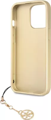 Mbështjellës Guess 4G Charms për iPhone 14 Pro Max, Gri me varëse