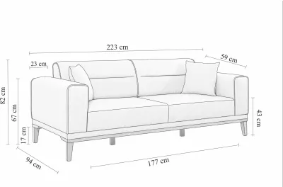 Divan-krevat 3 vende, Atelier del Sofa, Liones 33, antracit
