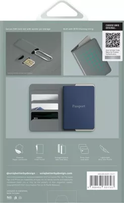 Mbështjellës pasaporte UNIQ Belmont me RFID, Gjelbër/Fildish