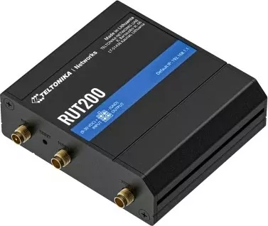 Router celular Teltonika RUT200, 4G LTE, Wi-Fi, 2 porta Ethernet, e zezë