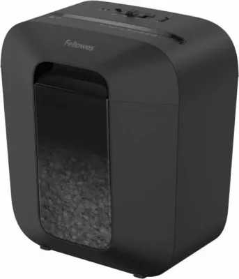Shkatërrues dokumentesh Fellowes Powershred LX25M, mini-cut 4×12 mm, 6 fletë, P-4, kosh 11.5 L, i zi
