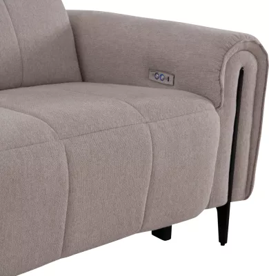 Këndore e madhe me 5 pjesë, 2 ulëse me recliner elektrik, ngjyrë bezhë, ORACLE FH3290.02, 293x293x98cm