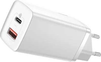 Karikues muri Baseus GaN2 Lite CCGAN2L-B02 65W 1x USB-C + 1x USB-A i bardhë