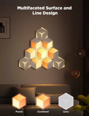 Panel ndriçimi smart Govee Glide Hexagon Ultra, Wi‑Fi, Meteor Gray, 1 copë (Expansion Pack)