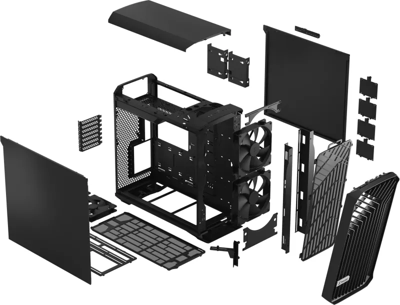 Kasë Fractal Design Torrent, Tower, PC, ATX, EATX, ITX, micro ATX, SSI CEB, Steel, Gaming, e zezë