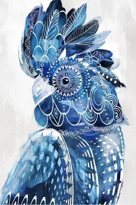 Pikturë dekorative blu, kanavacë, dru, 80x120x4 cm