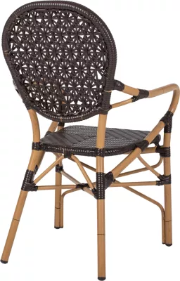 Karrige alumini FH5926.01, pamje bambuje, ratan PE kafe, 56x62x95H cm