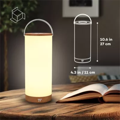 Lampë LED portative TaoTronics TT-DL23 4000mAh 300lm 360° 4000–4500K, bardhë/finisazh dru, set me kabllo Micro-USB
