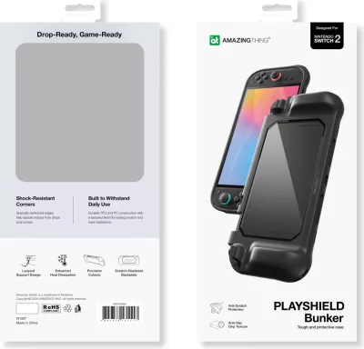 Mbështjellës AmazingThing PlayShield Bunker për Nintendo Switch 2, i zi