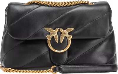 Çantë krahu për femra Pinko Love Puff Classic CL Sheep Nappa 100038 A0F2, e zezë