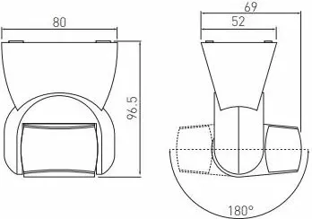 Sensor lëvizjeje GTV CR-CR9000-10 180° 8m 220-240V i zi