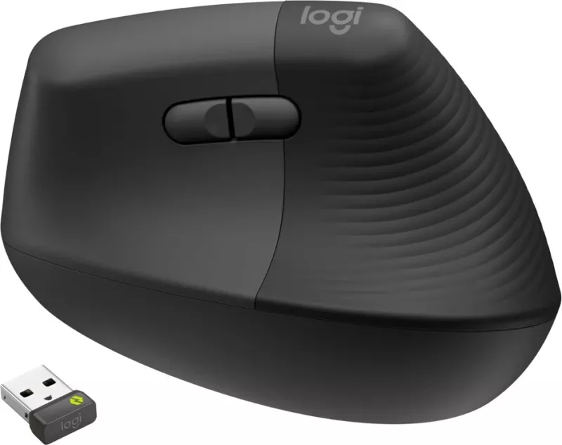 Maus vertikal Logitech Lift Ergonomic për biznes, pa tela, Graphite