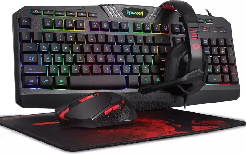Set gaming Redragon 4in1 K503RGB+M601+H120+P001, RGB, e zezë, maus turkez