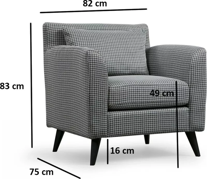 Karrige Wing Atelier del Sofa, kolltuk nordik, me motive