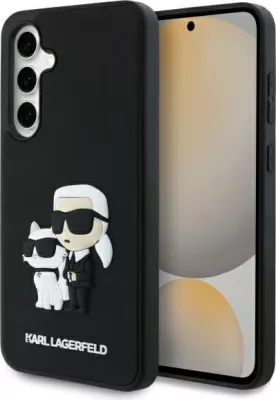Mbështjellës Karl Lagerfeld 3D Rubber Karl&Choupette për Samsung Galaxy S24 FE, i zi