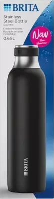 Shishe uji BRITA sodaTRIO 0.65L, çelik inox, e zezë