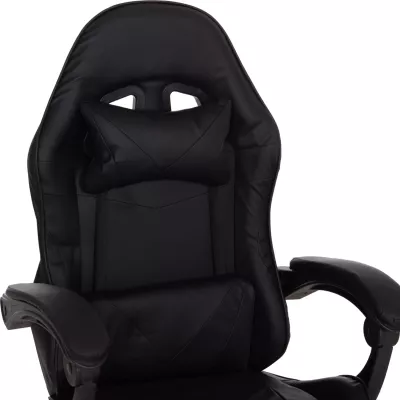 Karrige gaming STRATUS FH1231.01, e zezë, me jastëkë për mes dhe qafë, 62x62x119cm
